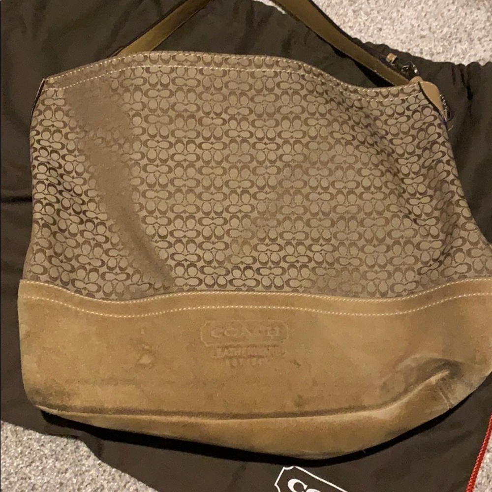 Coach tan suede pocketbook
